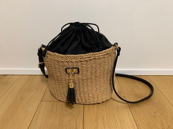 かごバッグ ショルダーバッグ 巾着 ベージュ レディース しまむら