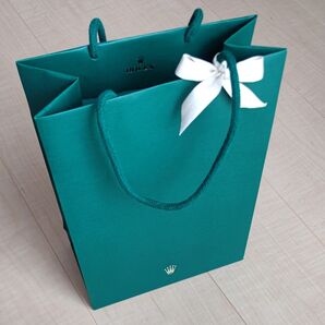 ROLEX ロレックス ショッパー ショップ袋 紙袋 リボン付き グリーン