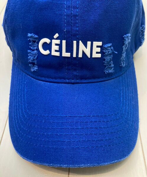 セリーヌ キャップ CELINE ベースボールキャップ ブルー 再出品可