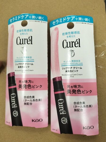 かキュレル リップケア リップケアクリーム 美発色ピンク