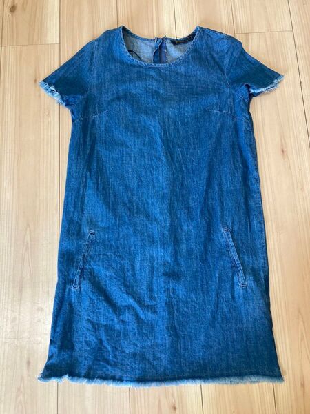 ZARA ワンピース チュニック 半袖 デニム S