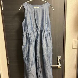 ルグラジック leglazik ワンピース ブルー 膝丈 ネイビー ブルー ノースリーブ 36