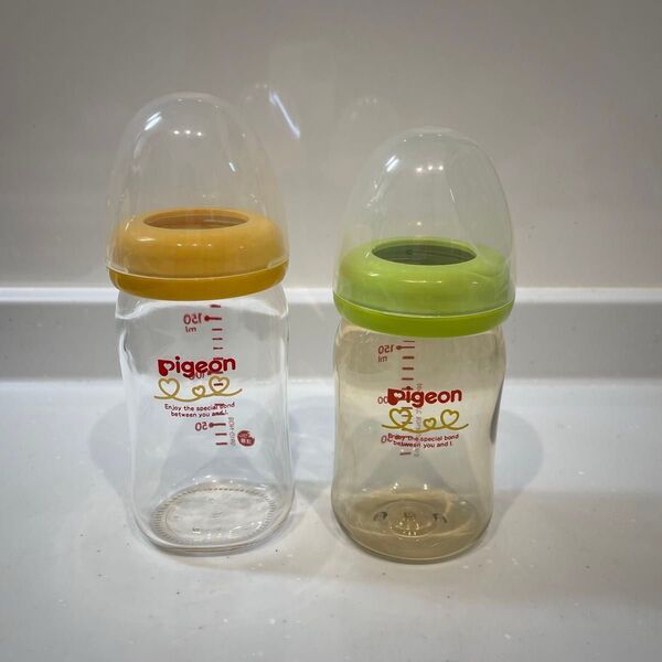 ピジョン 哺乳瓶 160ml ガラス製 プラスチック製 2本セット