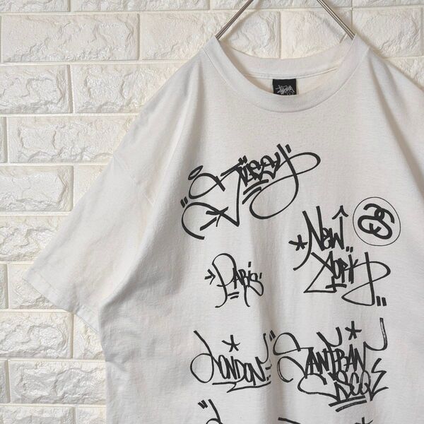 【希少コラボ】STUSSY Tシャツ 2006限定 コラボ ワールドツアー L