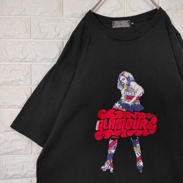 ヒステリックグラマー 刺繍ロゴ Tシャツ ヴィクセンガール 半袖 ブラック XL