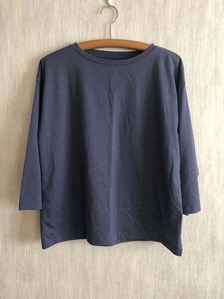 無印良品 七分袖 ボートネック カットソー XL