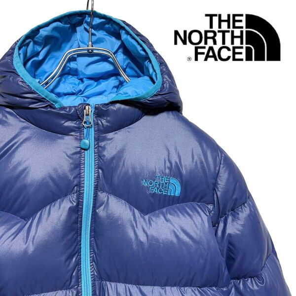 THE NORTH FACE ノースフェイス ダウンジャケット フーディー キッズサイズ 140 アウトドア ネイビー ブルー