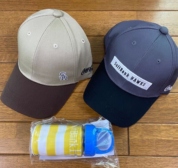 福岡 ソフトバンクホークス コカ・コーラシート限定キャプ 冷感タオルのセット