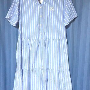 マタニティ♪授乳服 Buddy Lee ストライプシャツワンピース ブルー 未使用