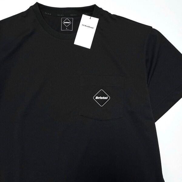 25SS新品L黒F.C.Real BristolポケットTシャツEMBLEM POCKET TEEブリストルFCRBゴルフSOPH