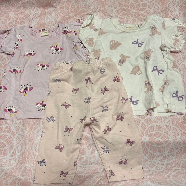 ★美品★アカチャンホンポ ベビー服 Tシャツ 2枚 レギンス 80サイズ