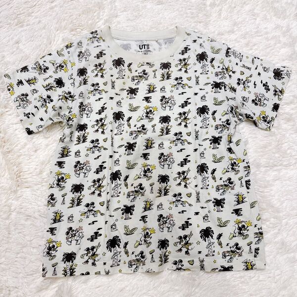 K168 UNIQLO 《120》 ユニクロ UT Tシャツ 総柄 ミッキー ディズニー キッズ 子ども服