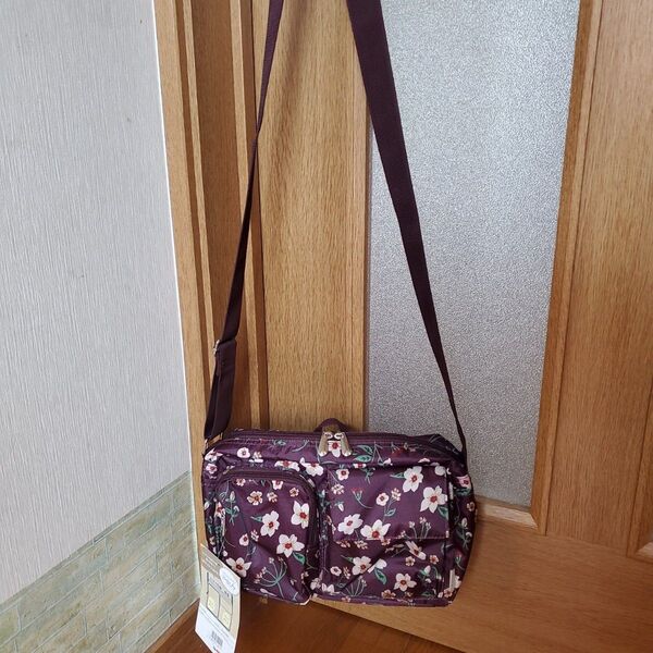 ショルダーバッグ 花柄 パープル