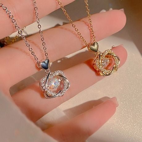 ★人気!★ ダンシングストーンダブルハート シルバー ネックレス