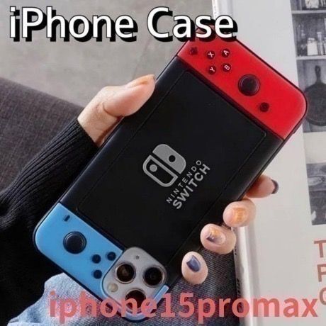 【iPhone15promax用】人気 iphoneカバー レッド×ブルー