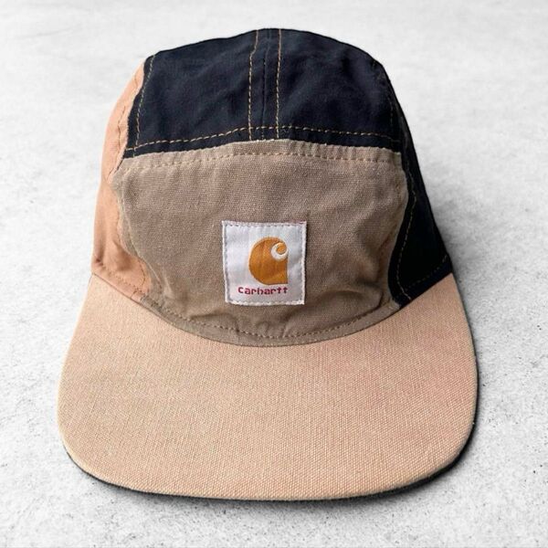 希少 Carhartt カーハート 刺繍 ジェットキャップ リメイク パッチワーク ワークキャップ 帽子
