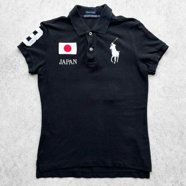 古着 90s Polo by Ralph Lauren ポロバイ ラルフローレン 日本 国旗 ビッグポニー 刺繍 ポロシャツ