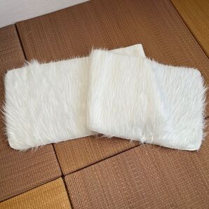 ダッシュボードマット ロングフェイクファー ホワイト