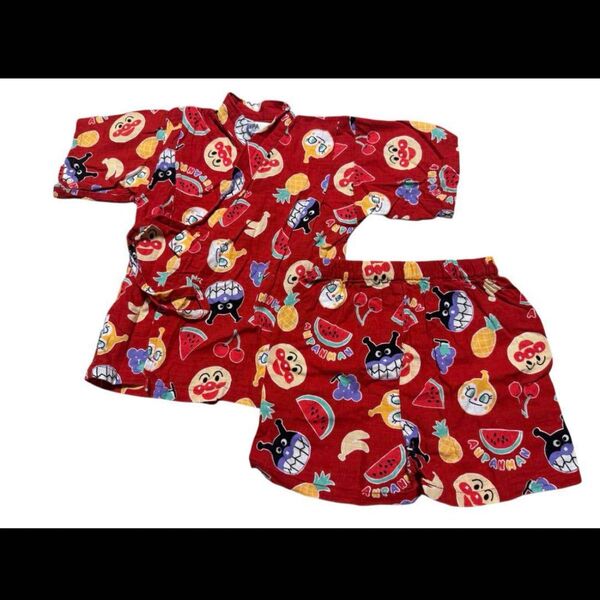 中古美品 アンパンマン 甚平 浴衣 キッズ ベビー 夏 90cm 女の子 男の子