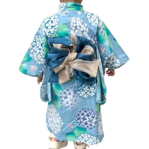 美品 お得 devirock デビロック ワンピースになる2WAY 浴衣 セパレート 帯2本 4点セット 90cm