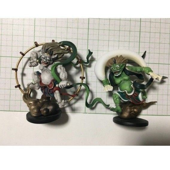 海洋堂 MINIQ 風神 雷神 フル彩色 フィギュア カプセルq 仏像 カラー 塗装済み 尾形光琳 俵屋宗達