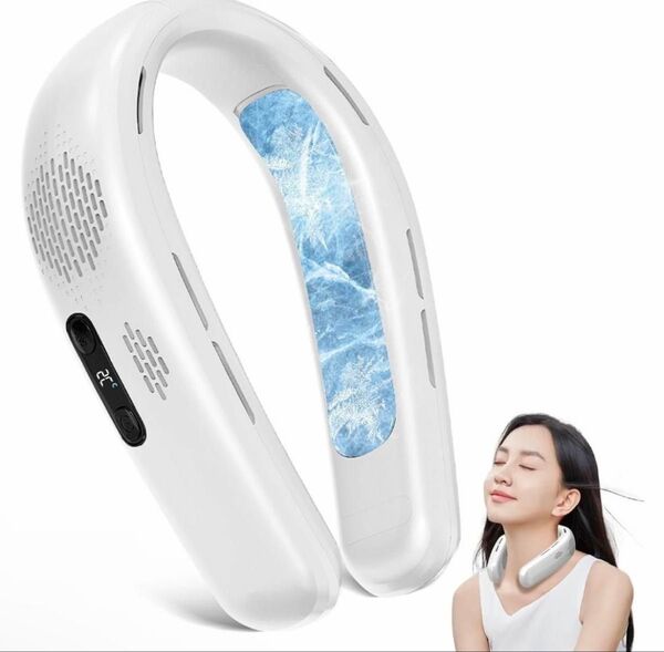 首掛け扇風機 ネッククーラー【ダブル冷却プレート LCD液晶ディスプレイ