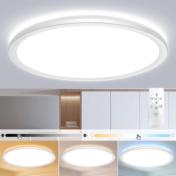 【節電対策】 LEDシーリングライト 8畳 36W 調光調色 常夜灯 リモコン付き 極薄型 工事不要 PSE認証済み