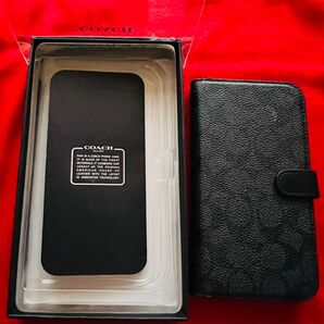 COACH コーチ スマホケース 手帳型ケース ブラック