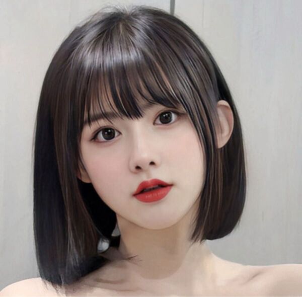 自然美ショートボブ ふんわり前髪 フルウィッグ コスプレ 女装