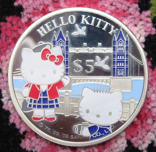クック諸島 2009年 5ドル銀貨 ハローキティinロンドン