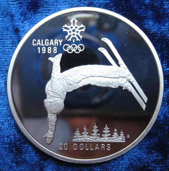 カナダ 1988年 20ドル銀貨 カルガリーオリンピック記念