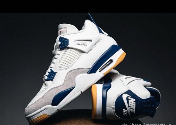 Nike SB Air Jordan 4 Retro SP "Summit White/Navy" 24cm