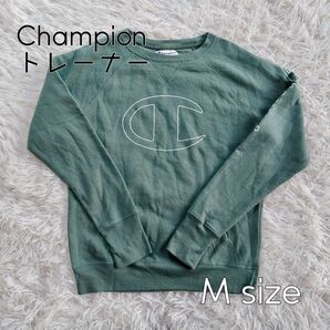 【古着】champion オリーブグリーン Mサイズ トレーナー