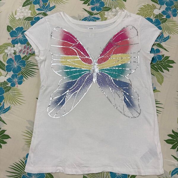 小難あり GAP KIDS 半袖 Tシャツ 白 蝶々 140