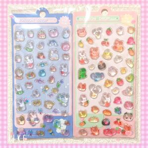 【まとめ買いで値引き】ボンボンドロップシール 2枚セット 立体シール
