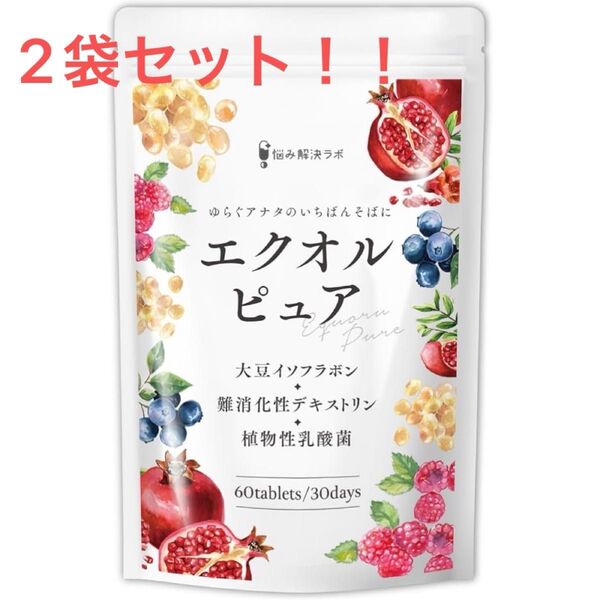 新品・未開封!エクオルピュア 60錠/30日分 エクオール 美容 国内製造 2袋セット