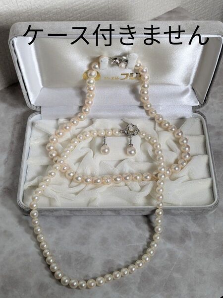 本真珠 パール ネックレス イヤリング 3点 セット SILVER