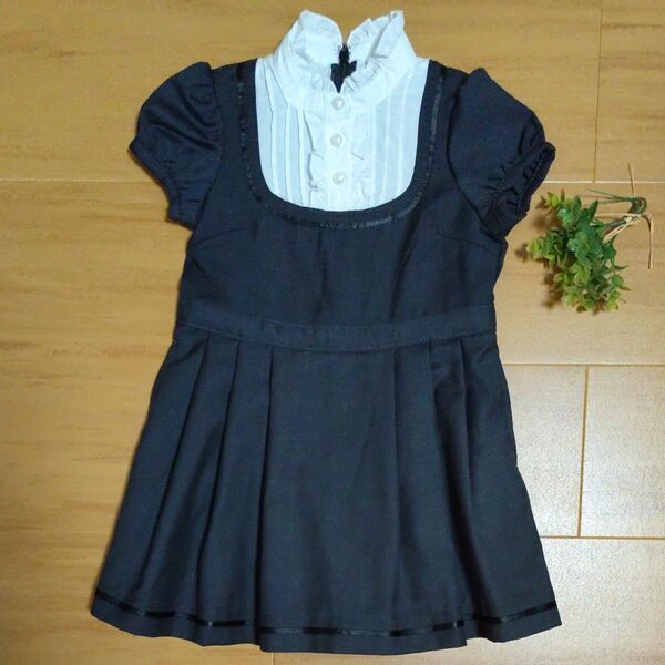 コムサイズム 女の子 フォーマル ワンピース 90 黒 半袖