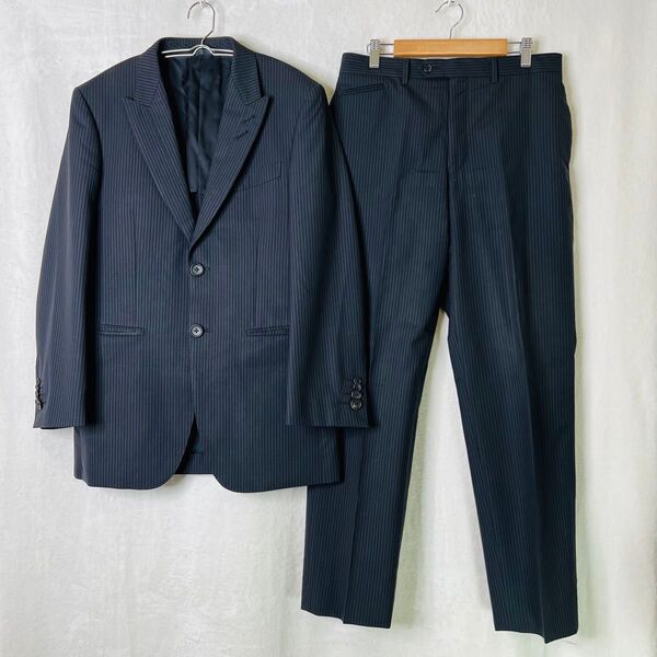 極美品 Paul Smith スーツセットアップ ストライプ フォーマル メンズ シングルスーツ ブラック