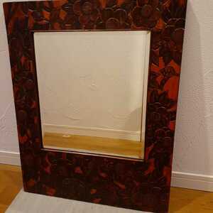 鎌倉彫 鏡 ウォールミラー約61cm × 48cm × 2cm