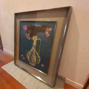Art hand Auction 日本画 ペルシャの壺 小市美智子 共シール 約73cm×65cm×5cm, 絵画, 日本画, その他
