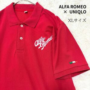 UNIQLO ユニクロ アルファロメオ ポロシャツ XLサイズ レッド GOLF ゴルフ スポーツ ロゴ 刺繍 コラボ
