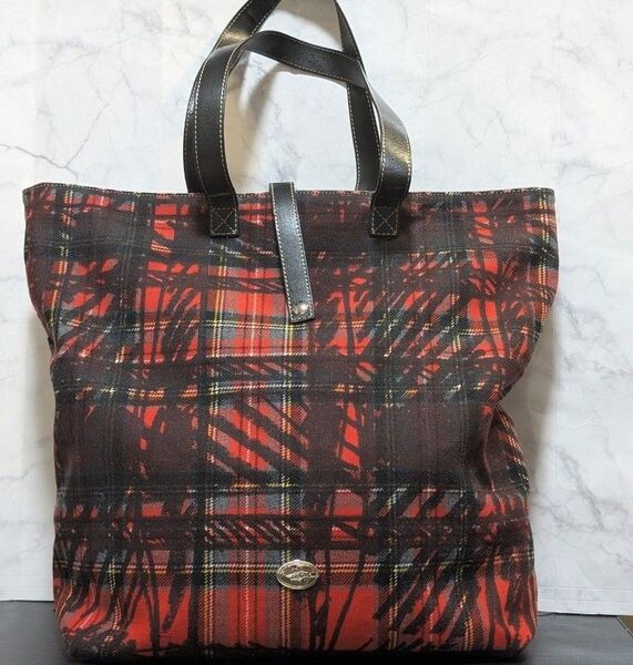 Vivienne Westwood チェック柄 大型トートバッグ