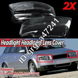  pair A4 B6 head light lens cover car front head light headlamp lens cover Audi A4 B6 2002 2003 2004 2005