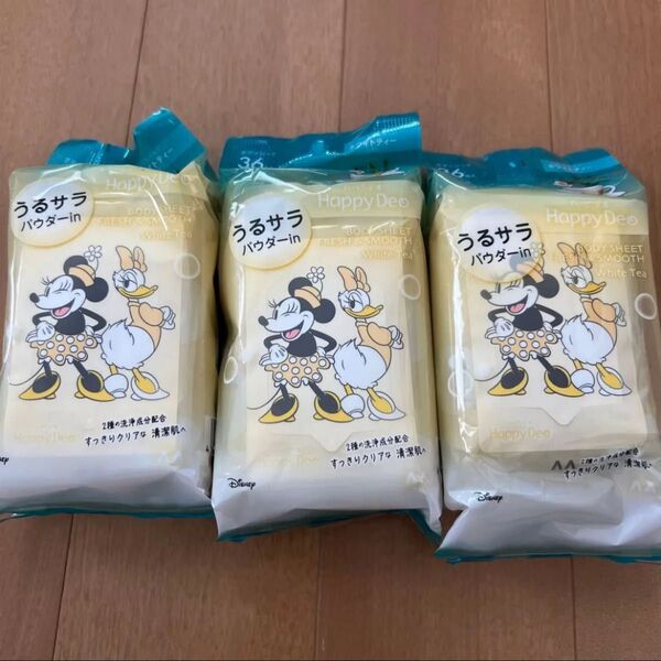 35 HappyDeo うるサラパウダーin ボディシート ホワイトティー 3個セット