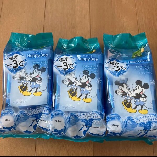 37 HappyDeo ボディシート エクストラクール シャープミント 3個セット