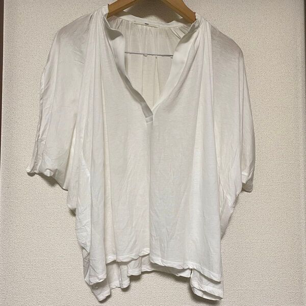 TICCA ティッカ ブラウス Tシャツ 変形トップス カットソー ドルマンスリーブ ゆったりサイズ オーバーサイズ 大きいサイズ