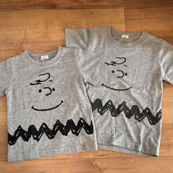 Tシャツ 2枚 セット PEANUTS 兄弟 姉妹 お揃い 90 110 キッズ 保育園 着替え スヌーピー チャーリーブラウン