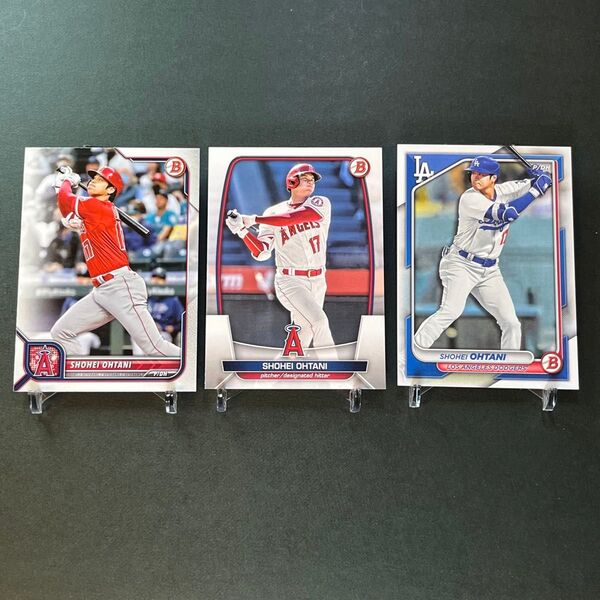 【新品スリーブ&ローダー入り】 3枚セット2022,2023,2024 Topps Bowman 大谷翔平 ベースカード