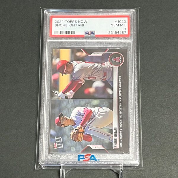 1023【PSA10】大谷翔平!史上初投打同時規定達成記念24時間限定販売カード 2022 Topps now 1023